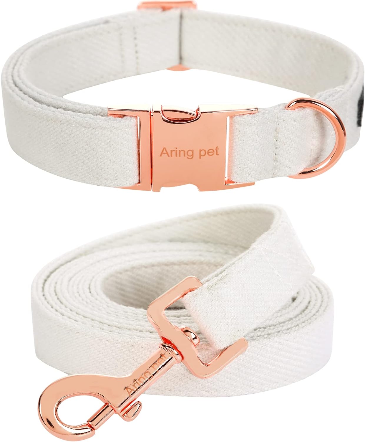 ARING PET Dog Collar and Leash-Cotton Green Dog Collar Set, Comfortable Dog Collar and Leash Set Pet Collars with Metal Buckle