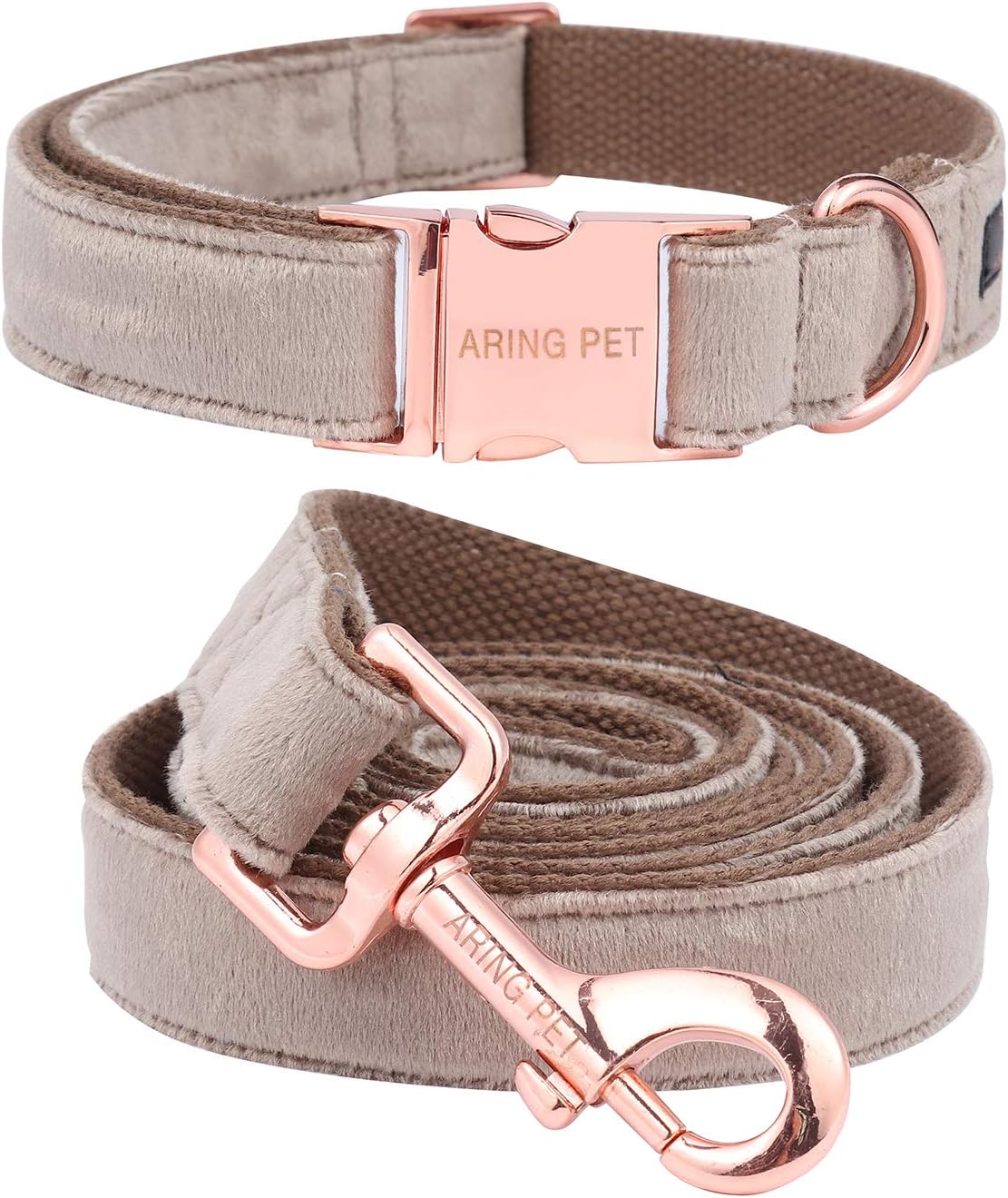 ARING PET Dog Collar and Leash, Velvet Dog Collar and Leash Set, Soft  Comfy, Adjustable Collars for Dogs