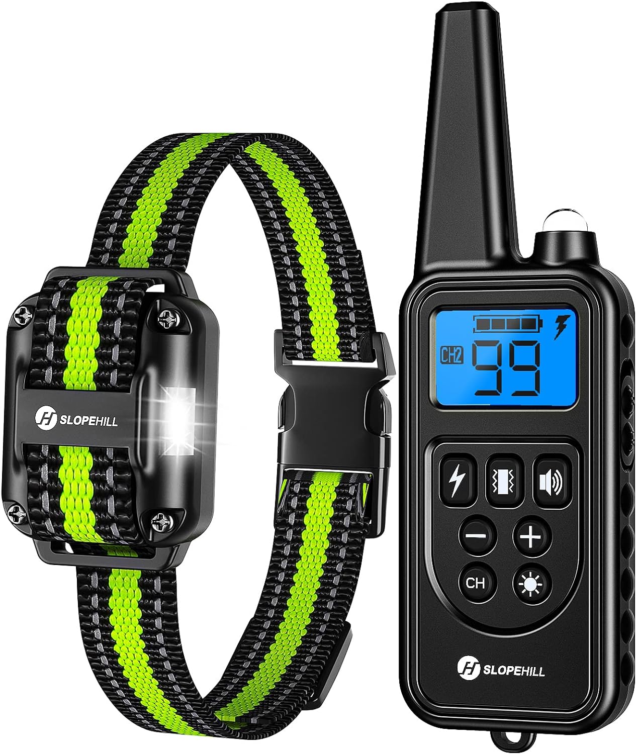 Dog Training Collar with 7 Training Modes, 2600Ft Remote Electronic Dog Shock Collar, Electric Shock Collar for Small Medium Large Dogs (Green1)