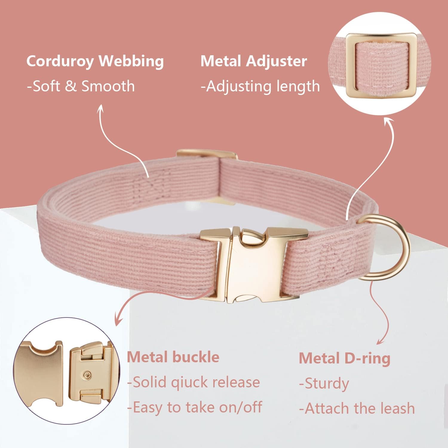 Ewinoom Soft Corduroy Dog Collar Review