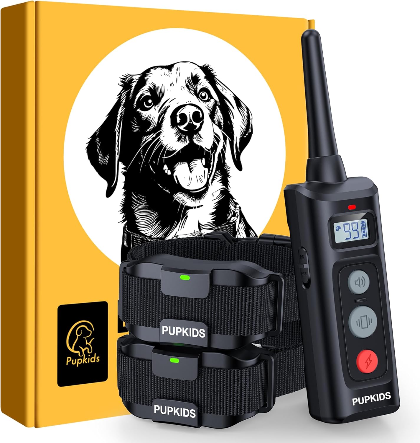 PUPKIDS Dog Shock Collar with Remote 2 Pack - 4000ft 108 Levels Dog Training Collar, E-Collar with 3 Training Modes for Large Medium Small Dogs Rechargeable Waterproof Electric Collars(10-130lbs)